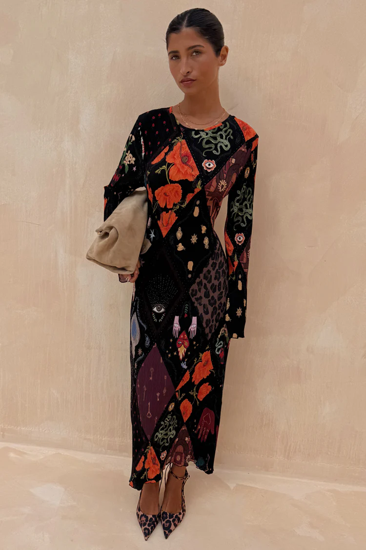 Night Garden Gaia Plisse Dress - Image 7
