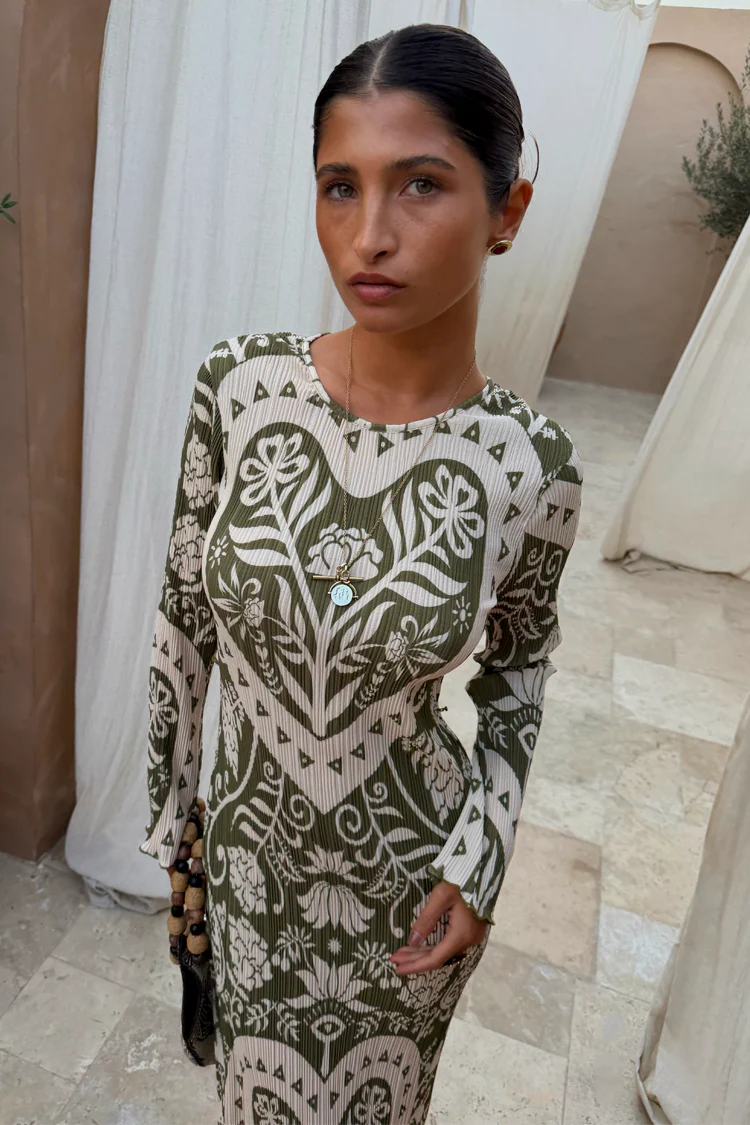 Olive Amara Plisse Gaia Dress - Image 4
