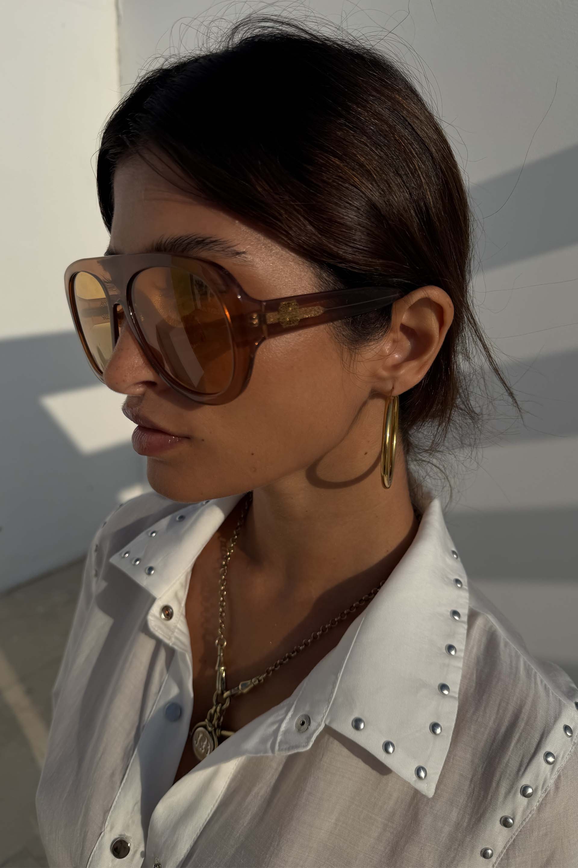 Orange Acetate Visor Sunglasses - Image 3