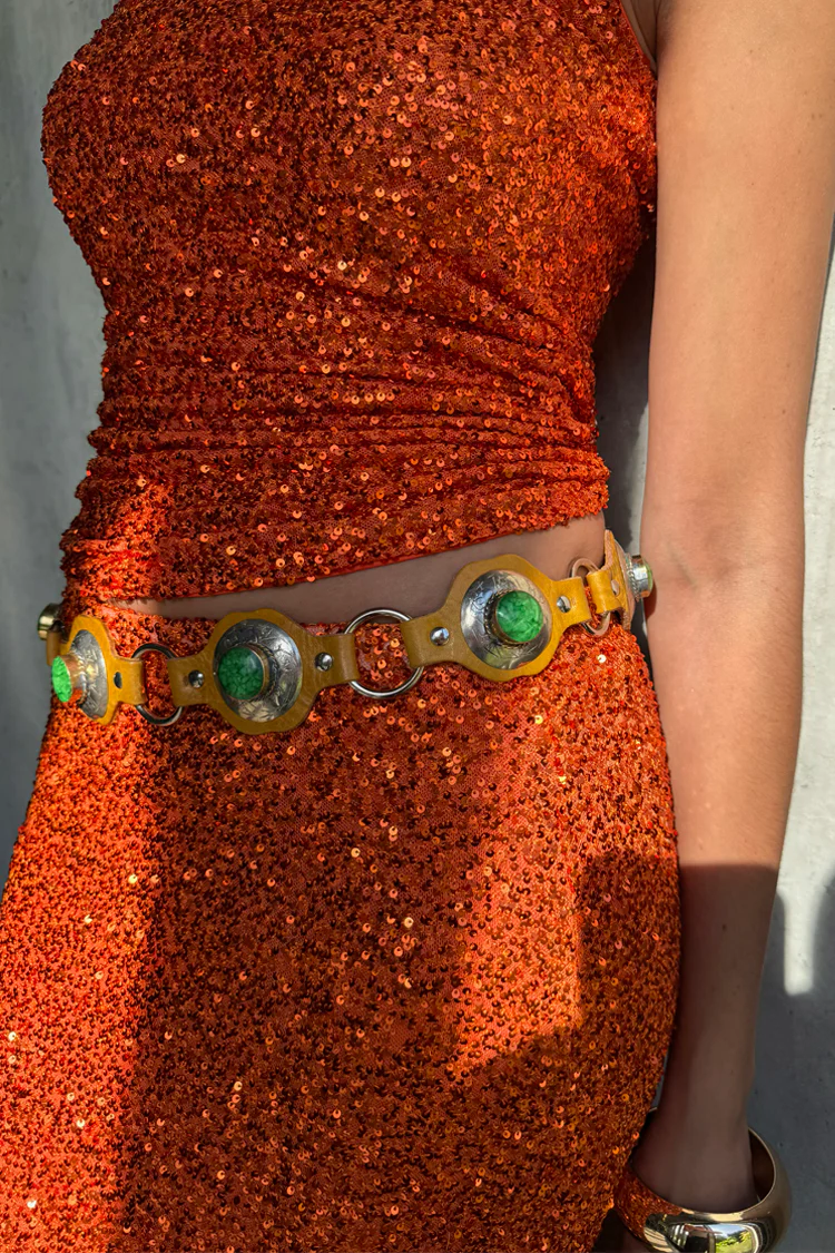 Orange Sequin Dorris Skirt - Image 6