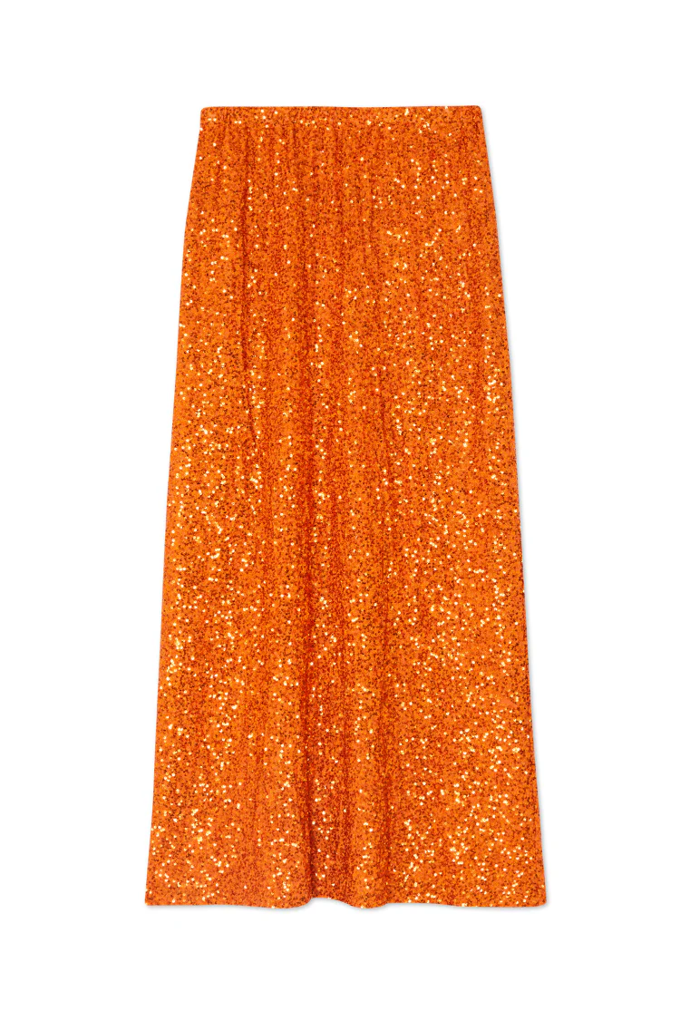 Orange Sequin Dorris Skirt - Image 9
