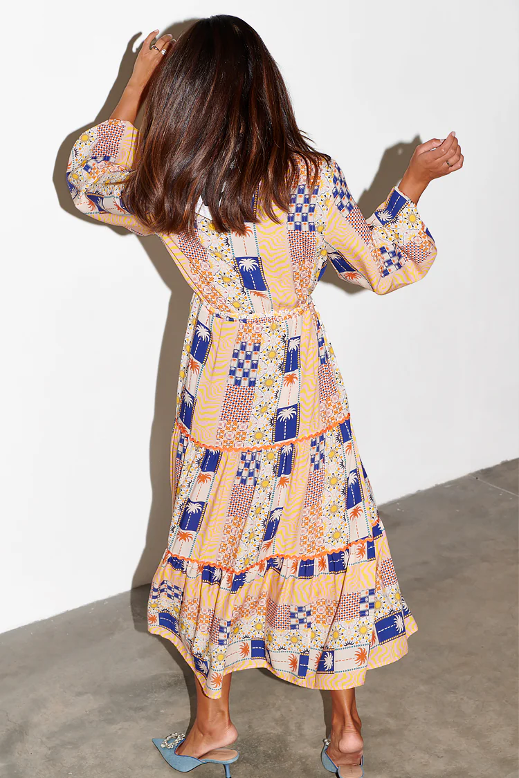 Palm Stripe Ellis Dress - Image 10