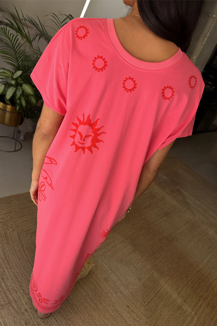 Pink and Red Azura T-Shirt Dress - Image 5