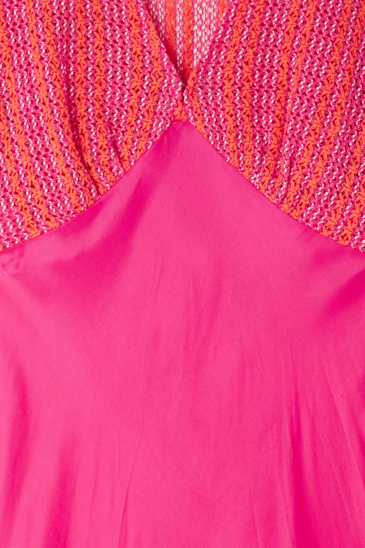 Pink and Red Crochet Elodie Dress - Image 10