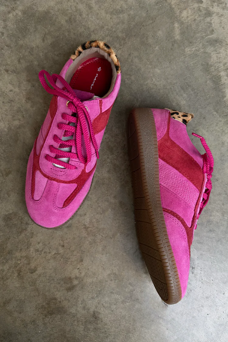 Pink and Red Leather Trainer - Image 2