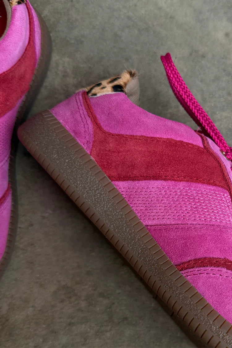 Pink and Red Leather Trainer - Image 6