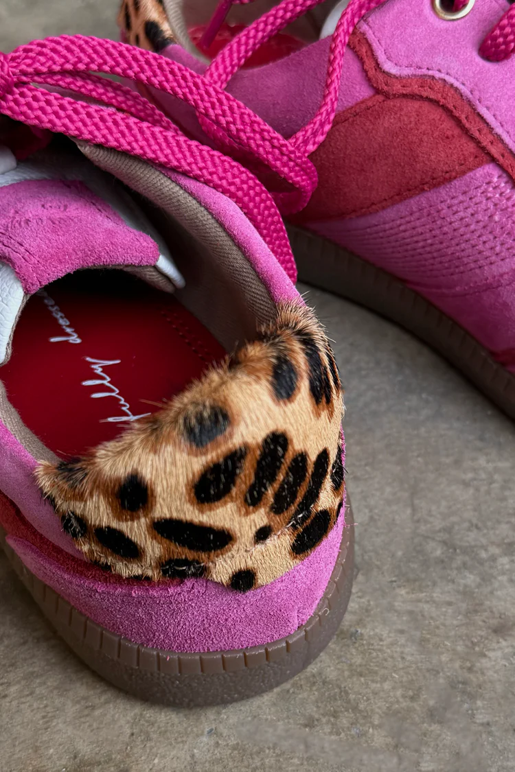 Pink and Red Leather Trainer - Image 7