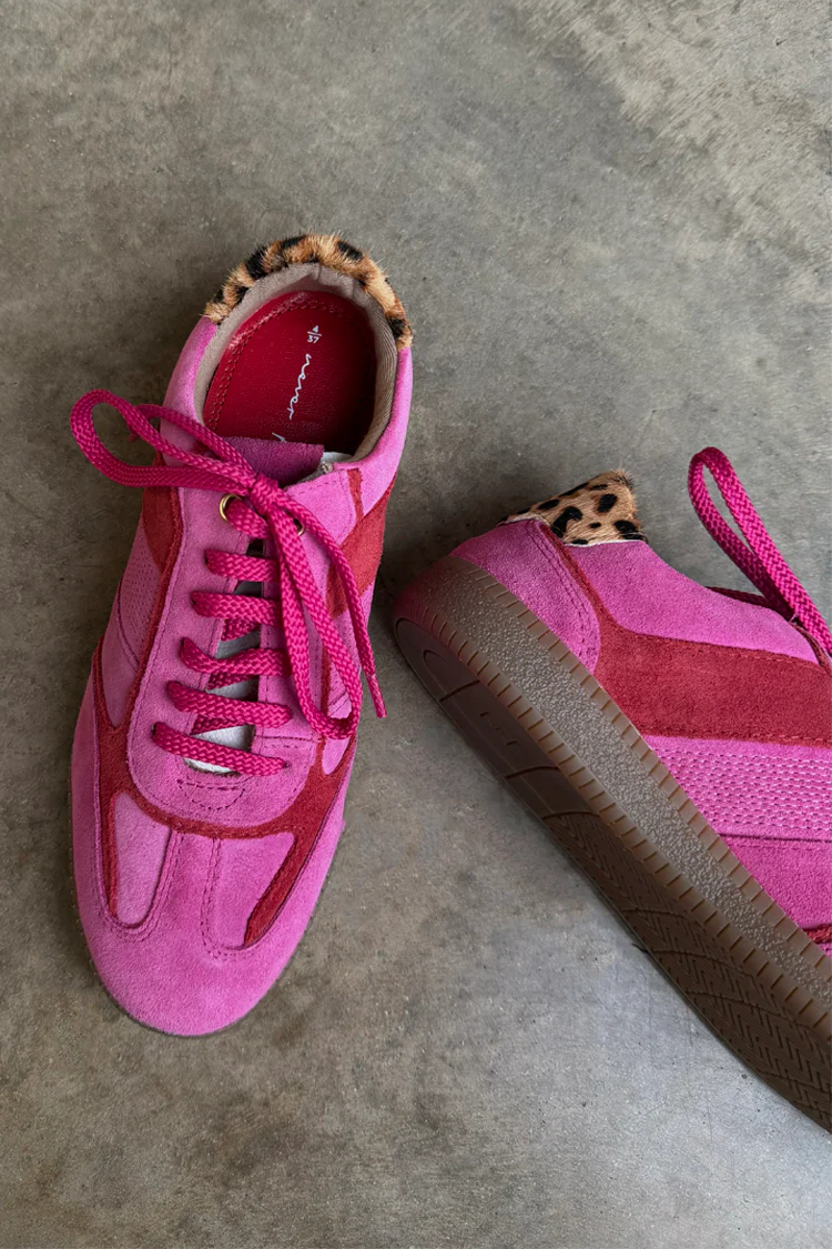 Pink and Red Leather Trainer - Image 8