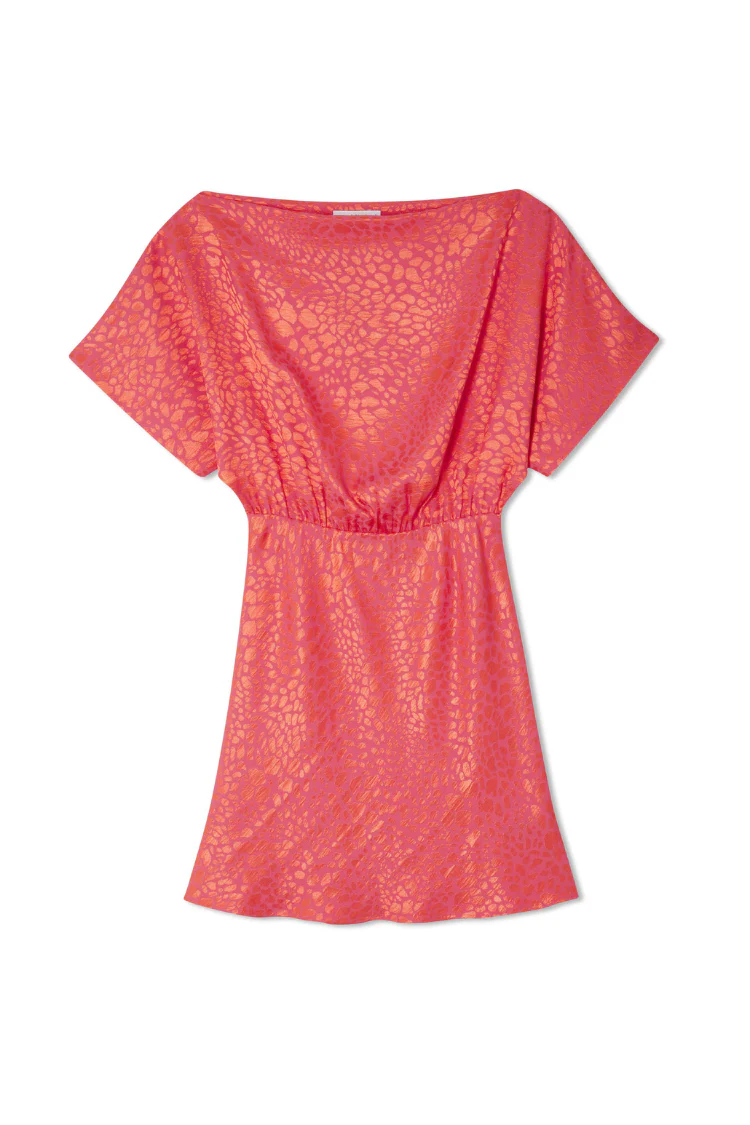 Pink Animal Jacquard Mini Tilly Dress - Image 8