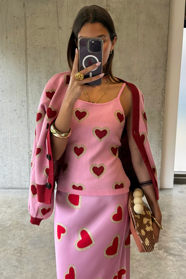 Pink Hearts Knit Tank - Image 4