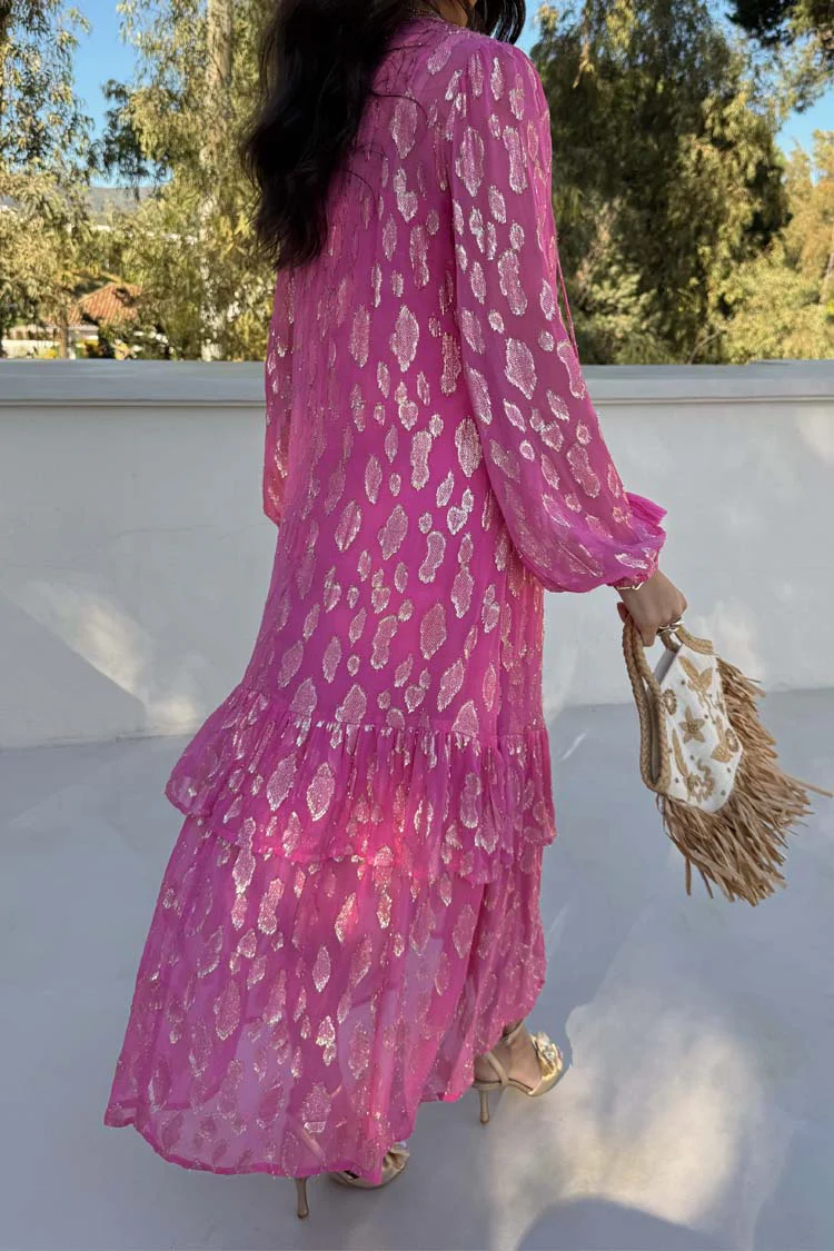 Pink Jacquard Harmony Dress - Image 3