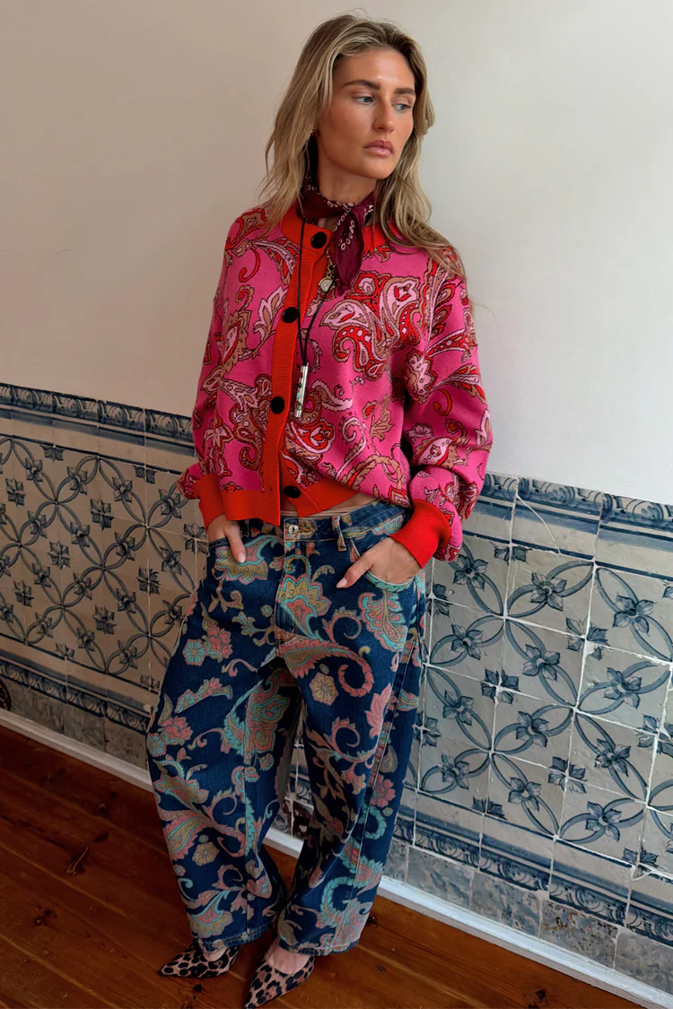 Pink Paisley Oslo Cardigan - Image 4