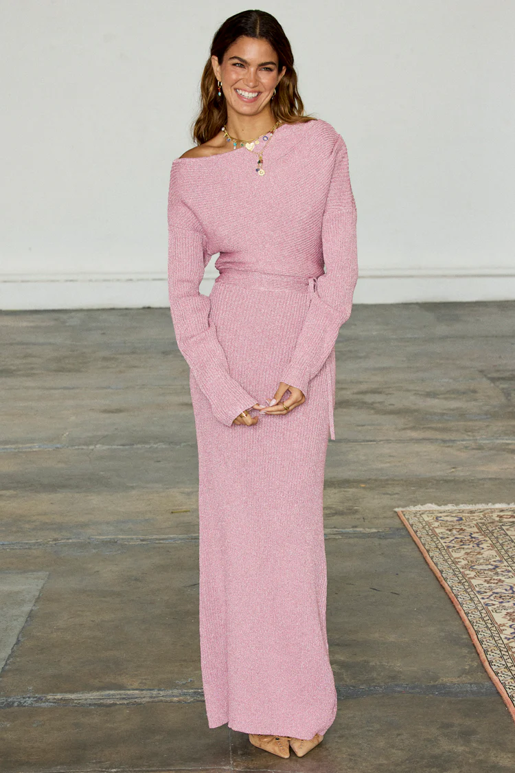 Pink Rib Knit Tilly Dress - Image 3