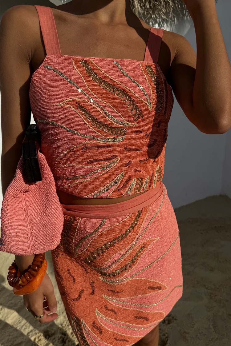 Pink Sol Beaded Top - Image 3