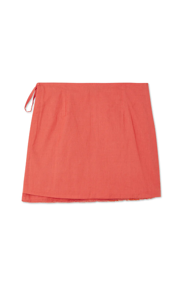 Pink Sol Beaded Wrap Skirt - Image 13