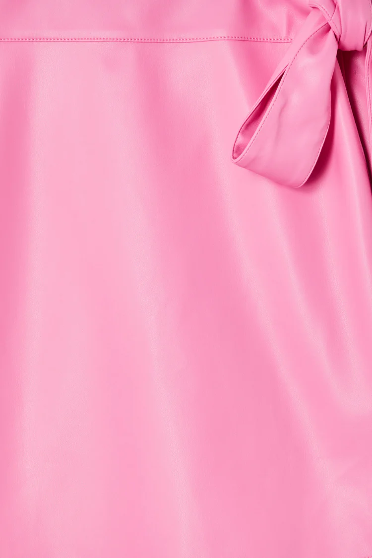 Pink Vegan Leather Mini Jaspre Skirt - Image 7