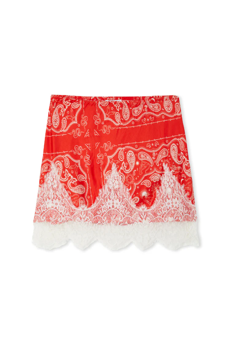 Red Bandana Lace Maeva Skirt - Image 10