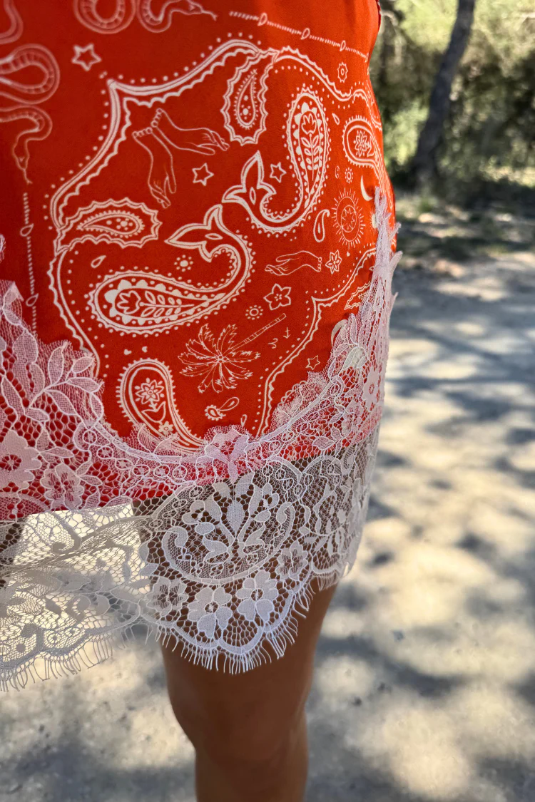 Red Bandana Lace Maeva Skirt - Image 5