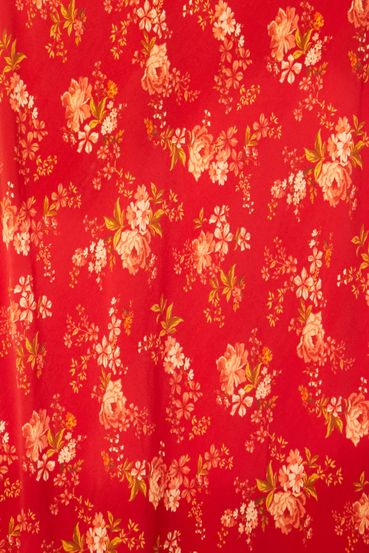 Red Floral Halter Dress - Image 12