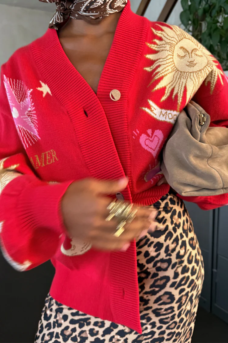 Red Mystical Cardigan - Image 2