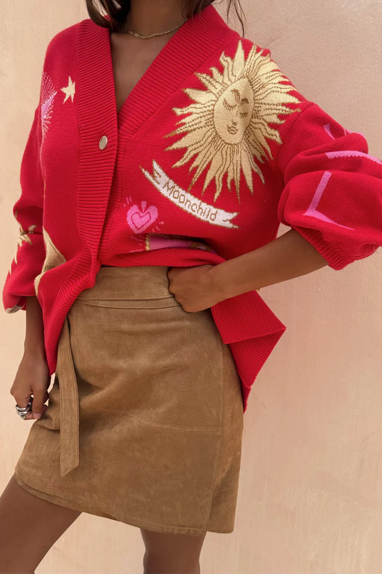Red Mystical Cardigan - Image 3