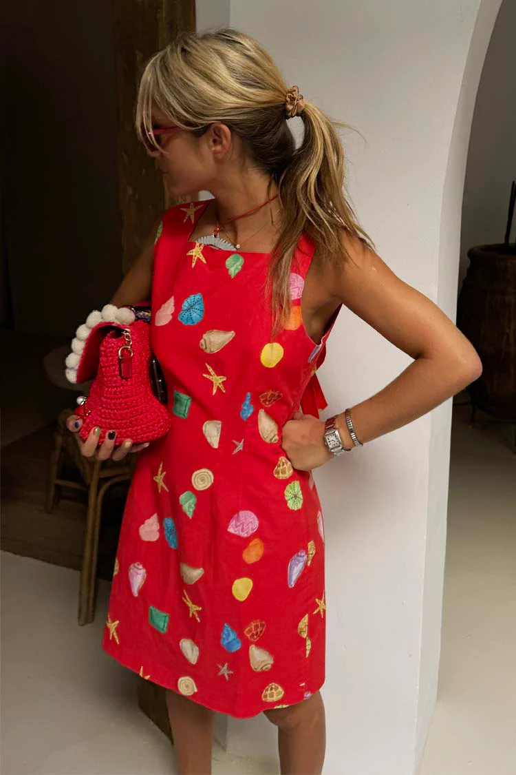 Red Shell Ioana Mini Dress - Image 8