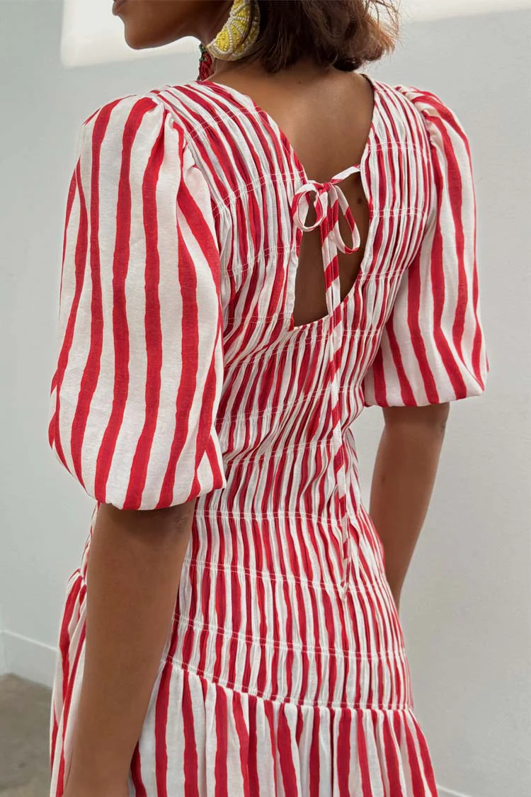 Red Stripe Nara Dress - Image 10