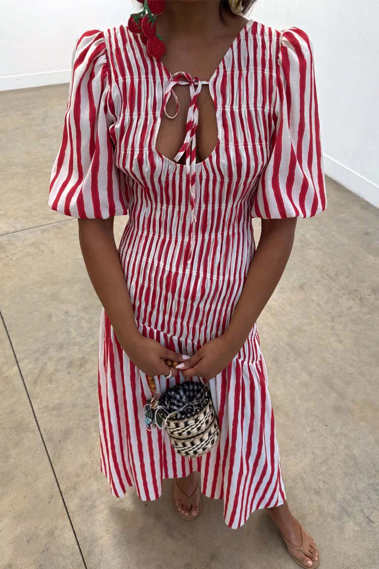 Red Stripe Nara Dress - Image 4