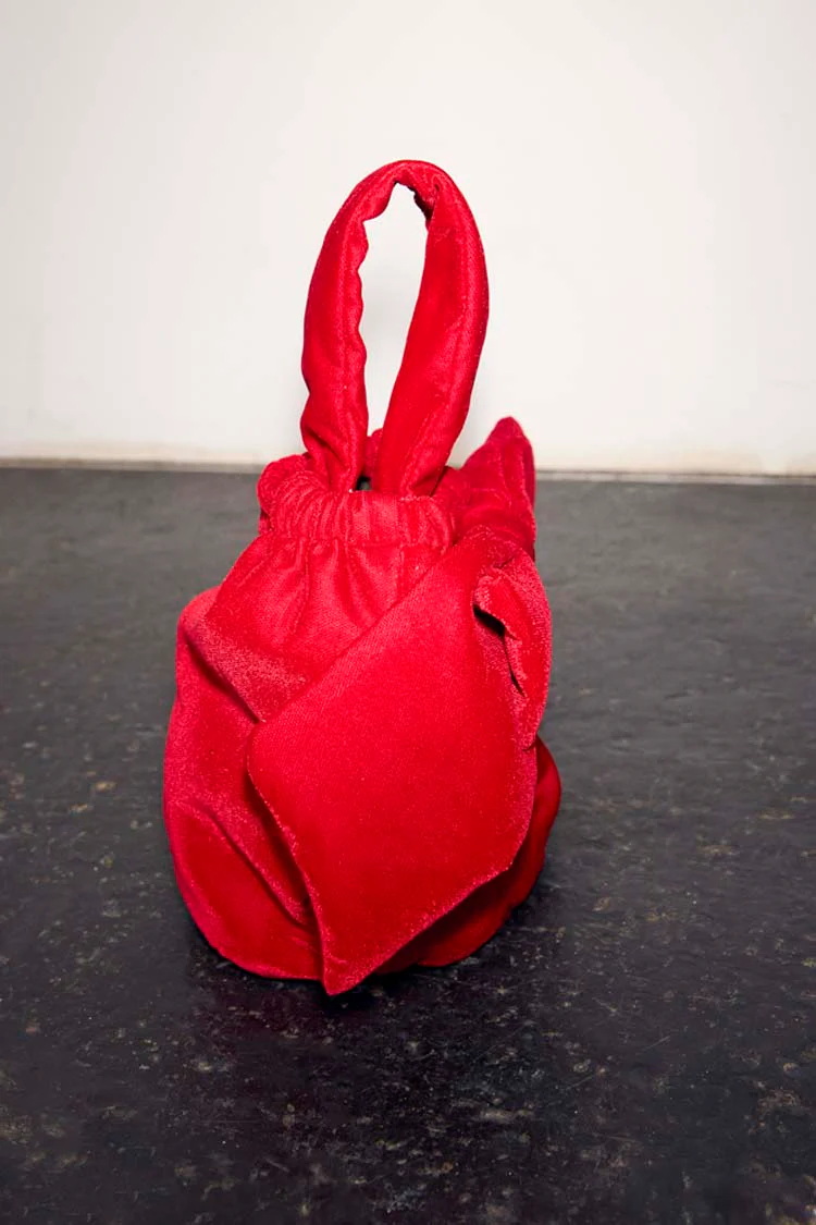 Red Velvet Bow Bag - Image 7