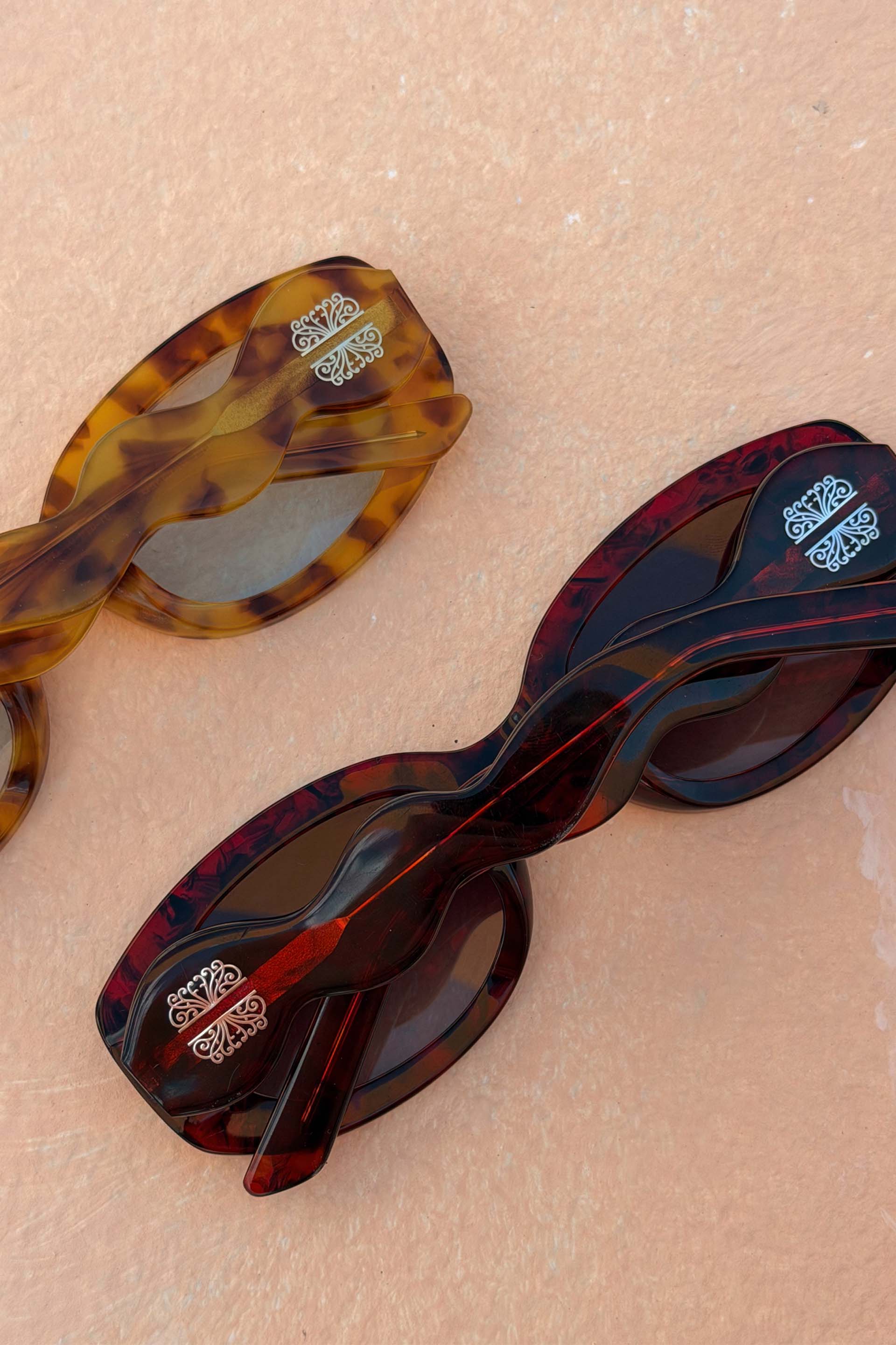 Red Wiggle Arm Acetate Sunglasses - Image 5