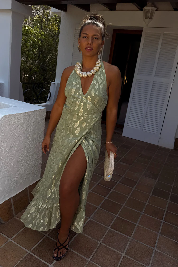 Sage Freya Jacquard Maxi Dress Petite - Image 5