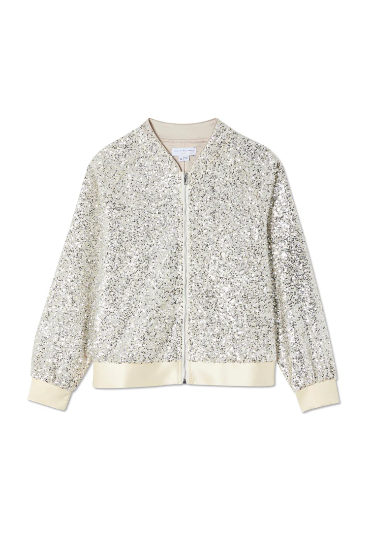 Silver Sequin Bomber Jacket - Image 8