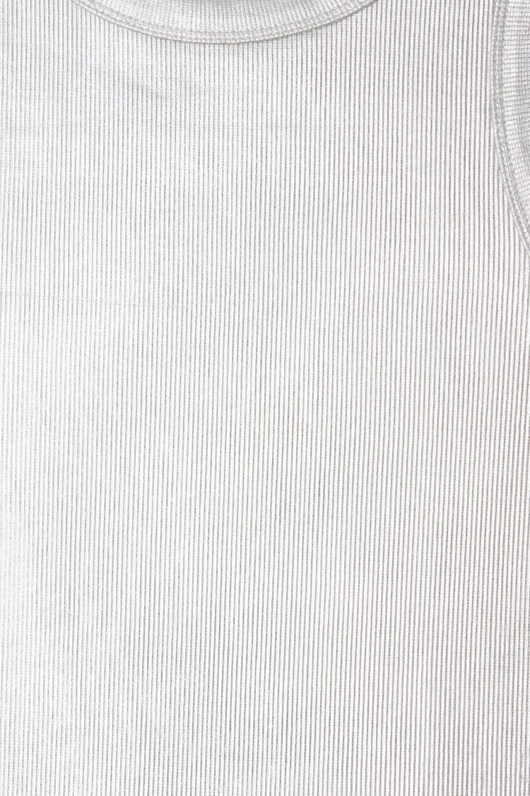 Silver Ribbed Tank Top - Image 8
