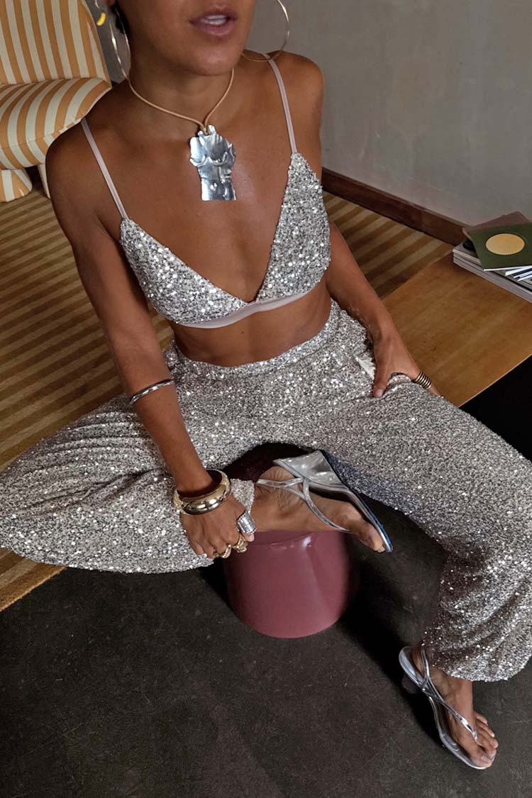 Silver Sequin Bra - Image 2