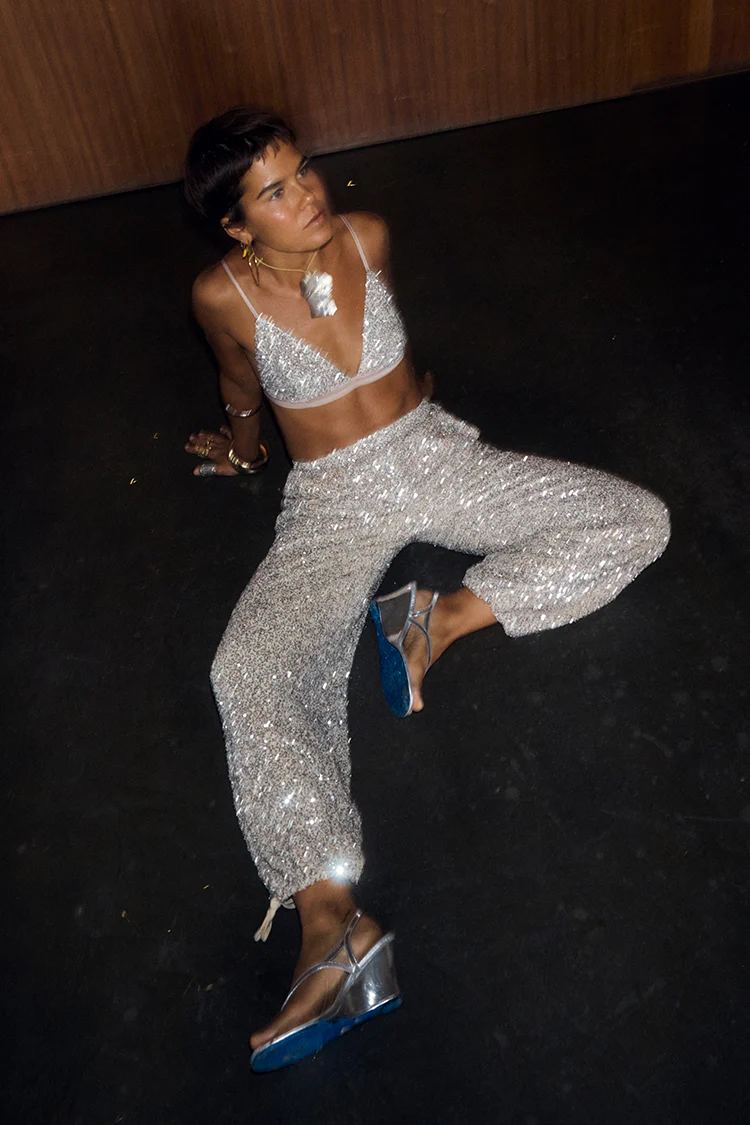 Silver Sequin Bra - Image 9