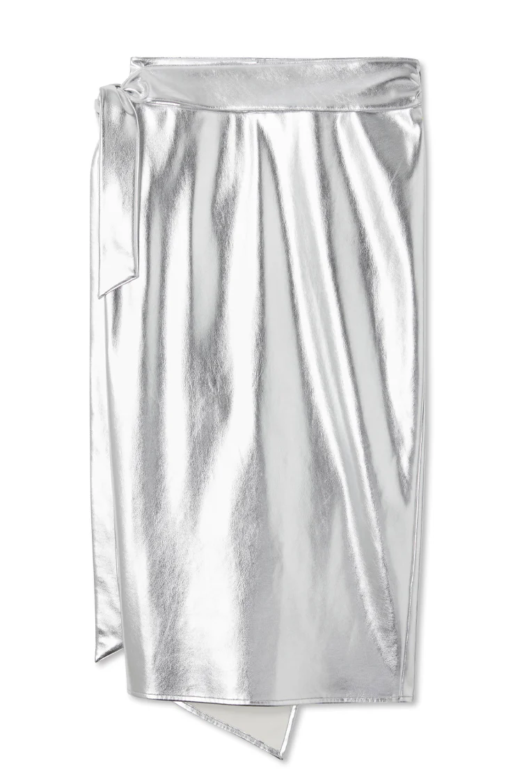 Silver Vegan Leather Jaspre Skirt - Image 10