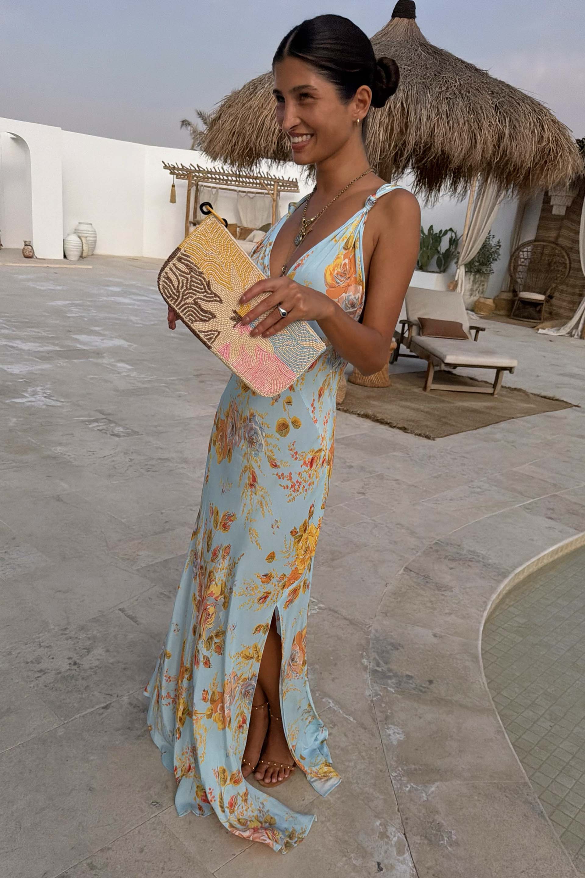 Sky Blue Floral Sofia Dress - Image 13