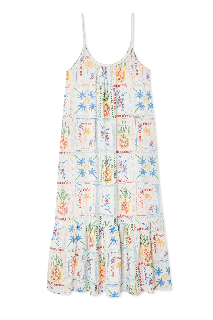 White Island Cross Stitch Maxi Dress - Image 10