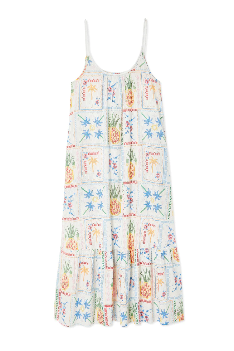 White Island Cross Stitch Maxi Dress - Image 11