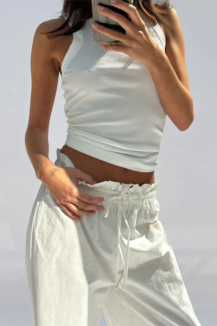 White Ribbed Tank - Image 5