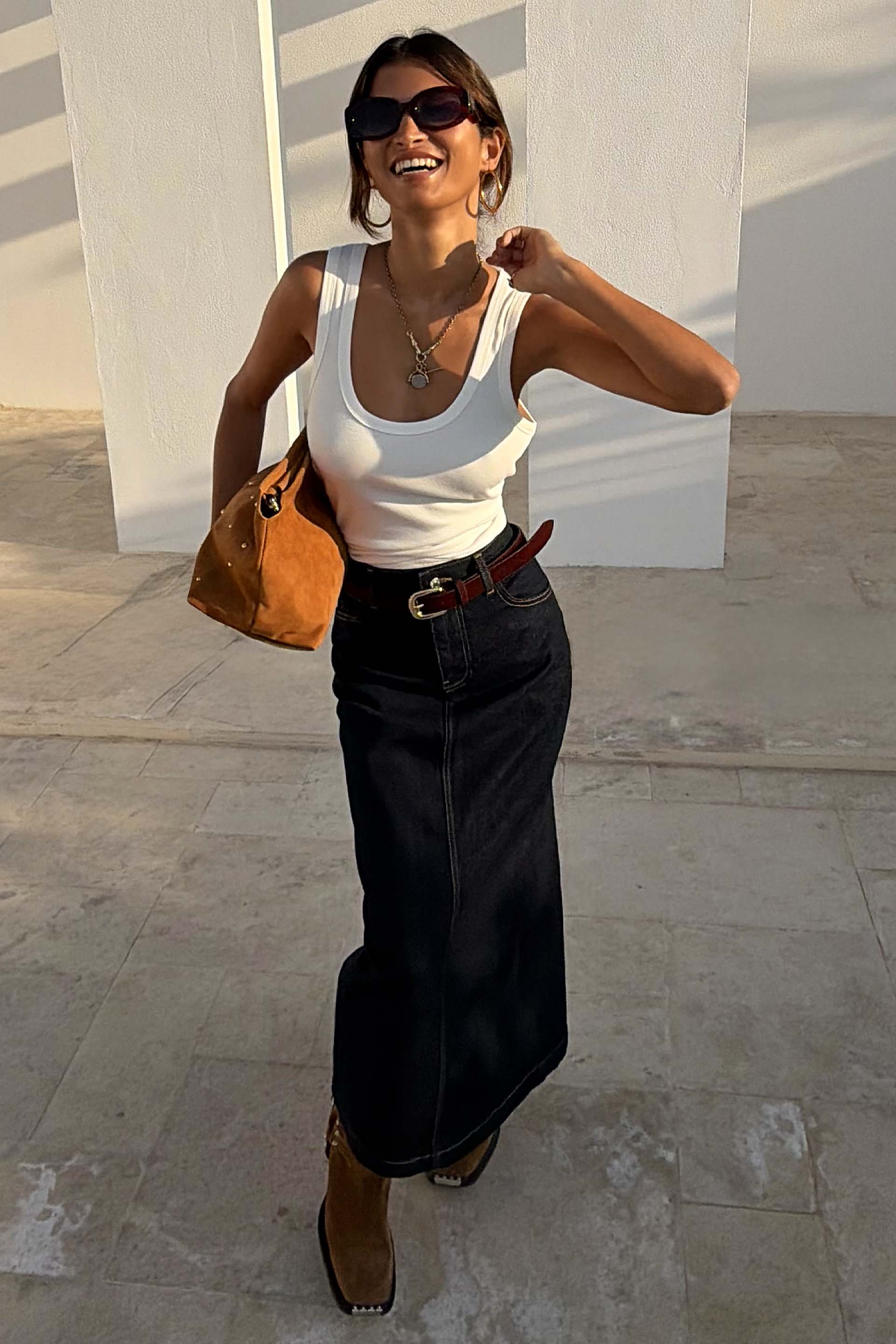 White Scoop Neck Rib Tank - Image 6