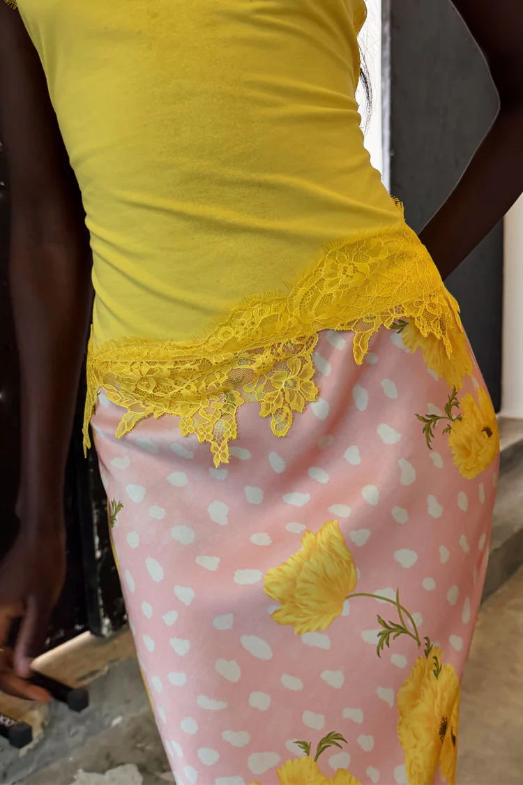 Yellow Lace Insert Top - Image 6