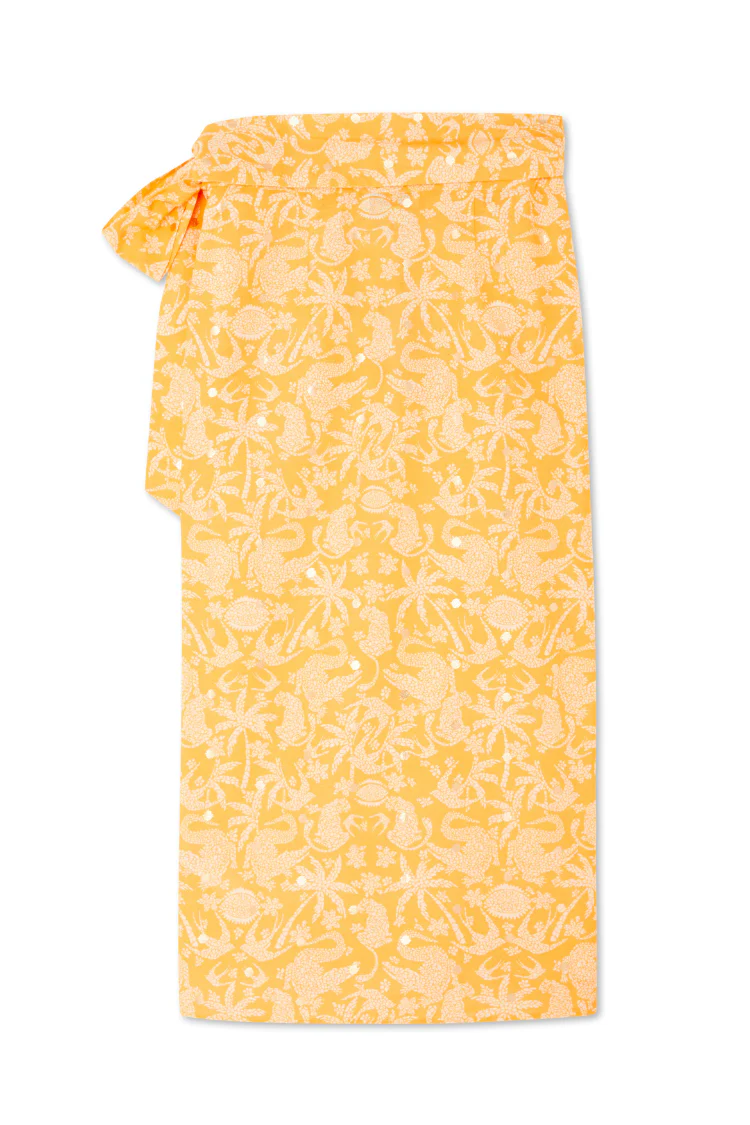 Yellow Cotton Linen Mosaic Jaspre Skirt - Image 11