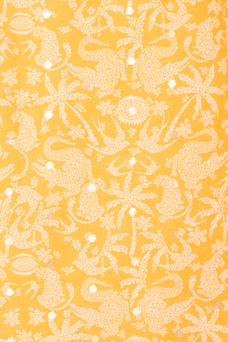 Yellow Cotton Linen Mosaic Jaspre Skirt - Image 12